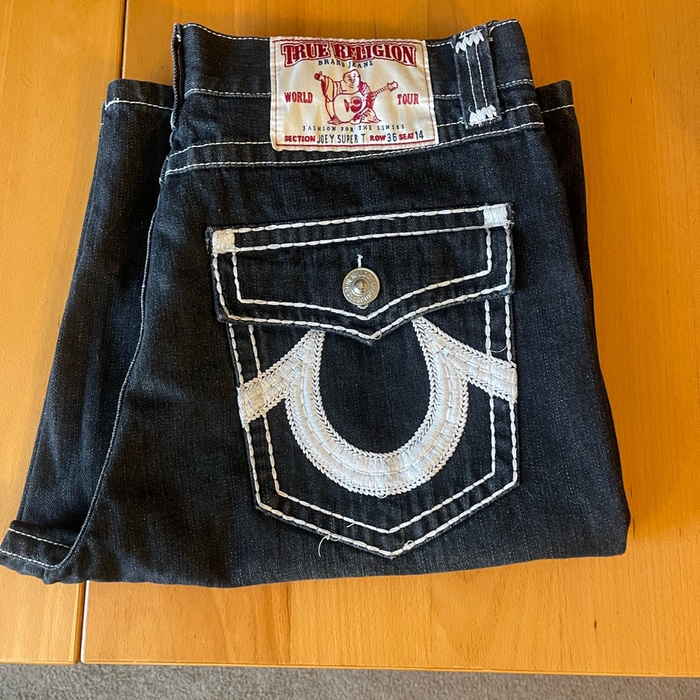 True Religion Black Jeans Shorts